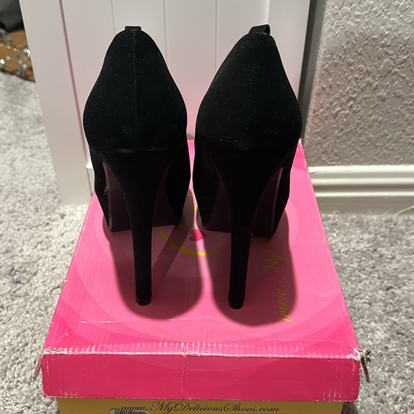 Black Suede Heels - Picture 6 of 6